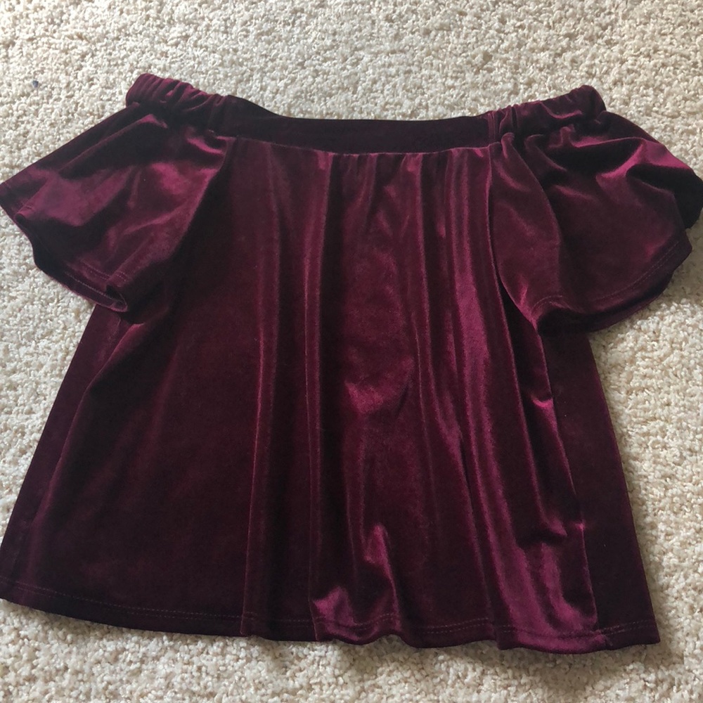 velvet off the shoulder top